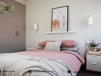Thiết kế phòng ngủ hiện đại gam màu pastel