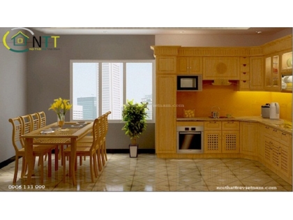 Thiết kế nội thất phòng bếp chung cư hiện đại, sang trọng - Căn hộ cô Oanh