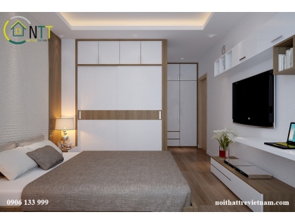 Công trình phòng ngủ chung cư anh Quỳnh – Chung cư Golden Palace