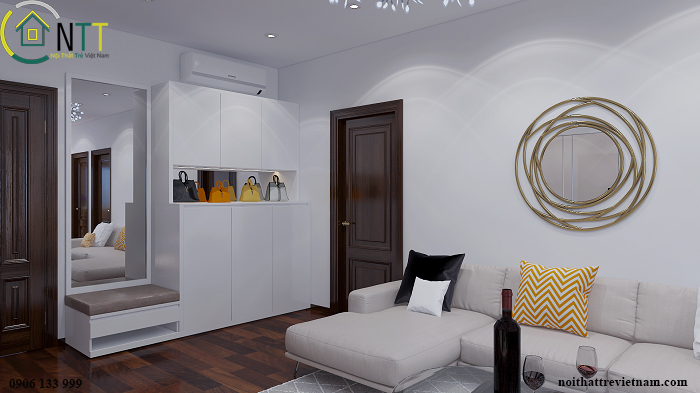  ​Mẫu thiết kế nội thất căn hộ chung cư anh chị Long Trang ở Tràng An