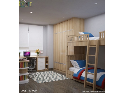Công trình phòng ngủ cho bé trai theo phong cách hiện đại của nhà anh Huy
