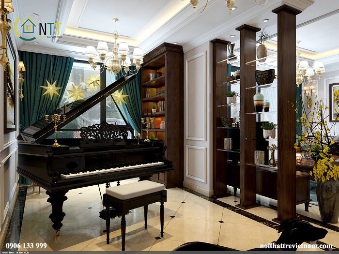 Một chiếc piano thường thấy trong các căn hộ cao cấp