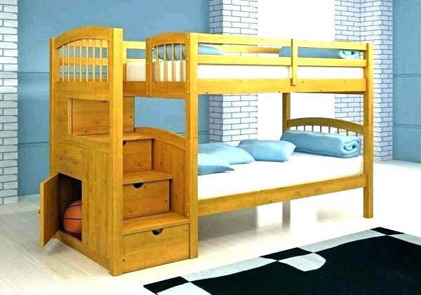 Mẫu 6 - Mẫu giường tầng gỗ tự nhiên cho trẻ em đẹp
