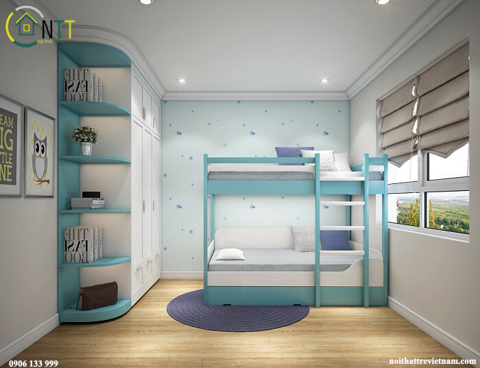 Phòng ngủ trẻ em sử dụng giường tầng