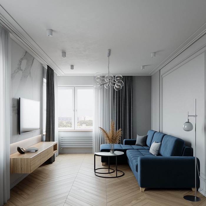 Thiết kế phòng khách chung cư đơn giản cho không gian đẹp và rộng rãi