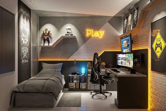 22 Ý tưởng trang trí decor phòng ngủ gaming thú vị nhất