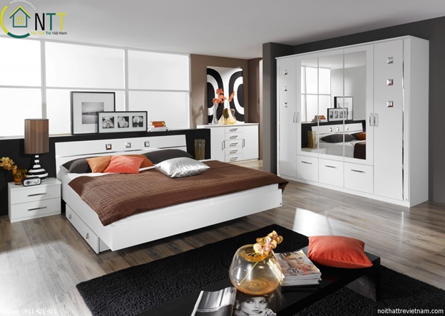 Phòng ngủ được bố trí hợp lý khiến không gian rộng hơn