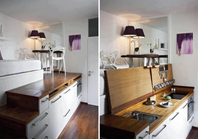Cách bố trí, thiết kế nội thất nhà bếp, phòng bếp cho những căn hộ nhỏ xinh 