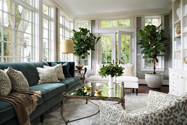 Mẫu trang trí nội thất phòng khách với cây cối khiến không gian nội thất nhà bạn gần gũi với thiên nhiên hơn