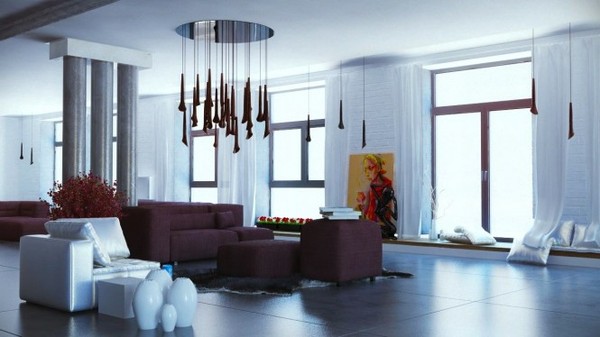 Đối với mẫu nội thất phòng khách đẹp đương đại nội thất được tập trung vào không gian sử dụng.