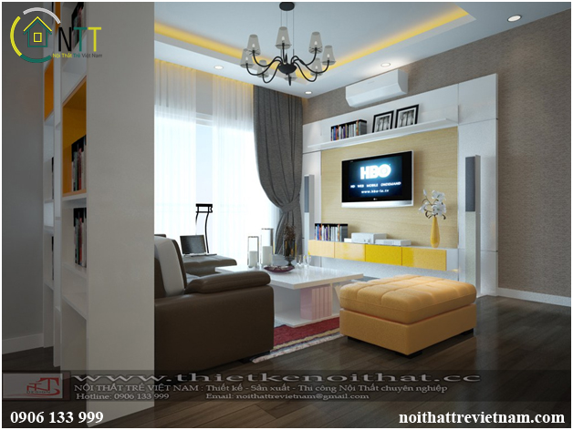Phòng khách mang phong cách thiết kế hiện đại, sang trọng