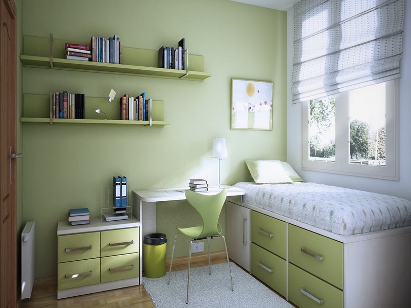 phòng ngủ nhỏ nên sơn màu xanh ngọc