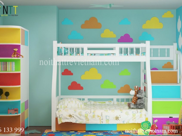 Tư vấn thiết kế nội thất phòng ngủ trẻ em nhà chị Hoa