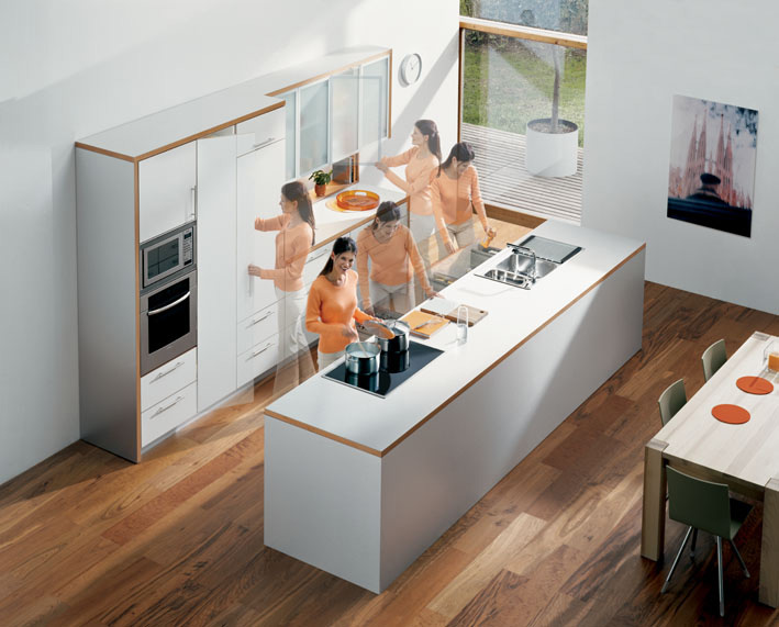Phòng bếp gọn gàng, đơn giản thích hợp cho nhà ống có diện tích hẹp