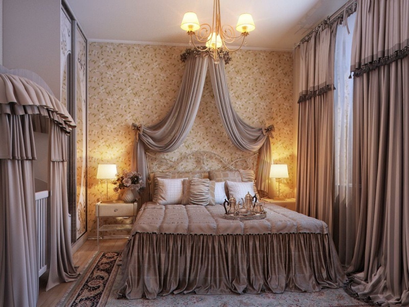 Phòng ngủ đẹp nhất thế giới trang trí rèm cửa mềm mại, sang trọng