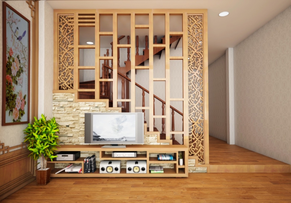 Vách ngăn gỗ vừa bền vừa đảm bảo tính thẩm mỹ cho phòng khách nhà bạn