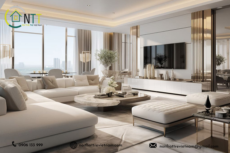 Xu hướng thiết kế phòng khách chung cư hiện đại 
