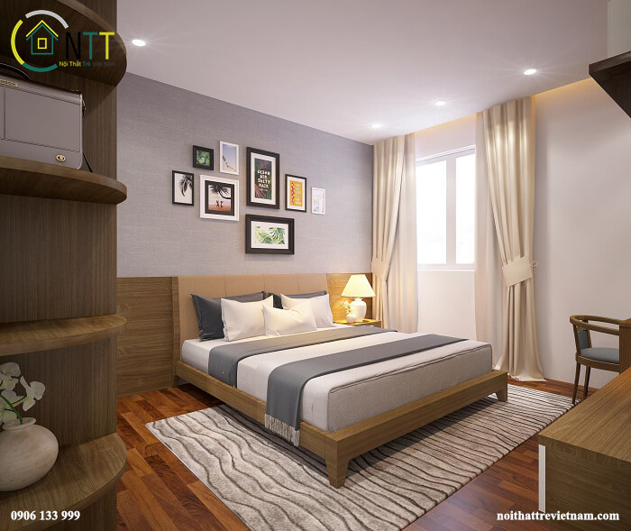Mẫu 5 Giường ngủ gỗ sồi tự nhiên