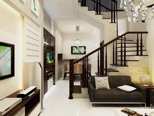 cầu thang nhà ống 2 tầng đẹp