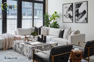 Mẫu thiết kế nội thất phòng khách chung cư 45m2