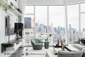 Bí quyết thiết kế phòng khách chung cư hiện đại 40m2 màu trắng sang trọng